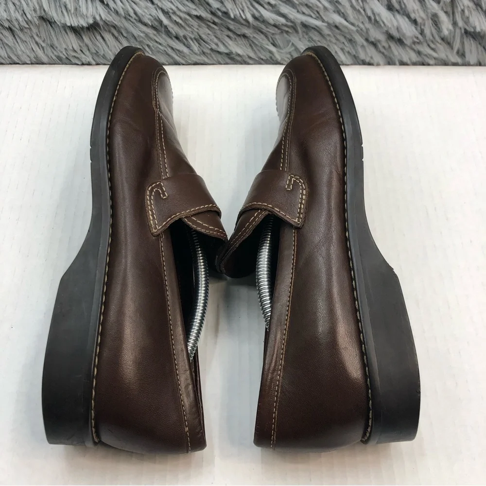 Franco Sarto Loafers Womens 8.5 Leather Upper Slip On Brown
